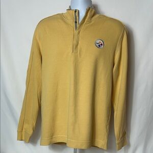 Cutter & Buck Men's Size Medium Yellow Pullover Steelers NFL Football Sweater
